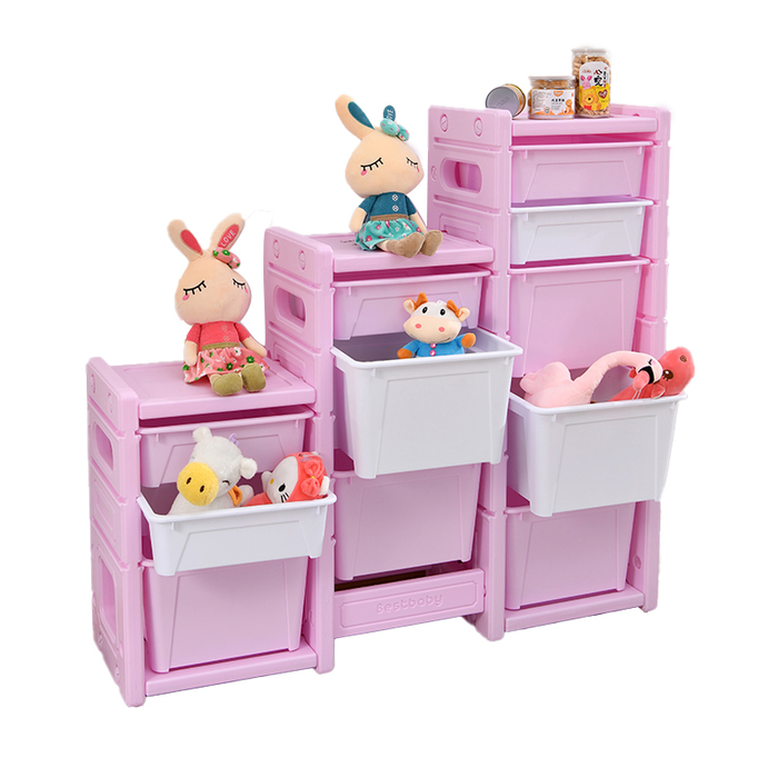 El organizador del almacenamiento del juguete de los niños del PE de alta calidad promocional embroma el estante del almacenamiento del juguete