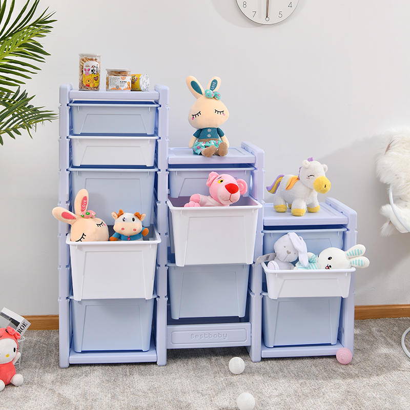 El organizador del almacenamiento del juguete de los niños del PE de alta calidad promocional embroma el estante del almacenamiento del juguete