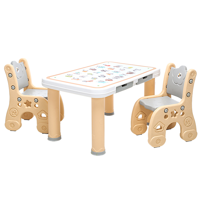 Los niños plásticos de los cajones blancos de alta calidad promocionales del escritorio estudian la mesa y la silla