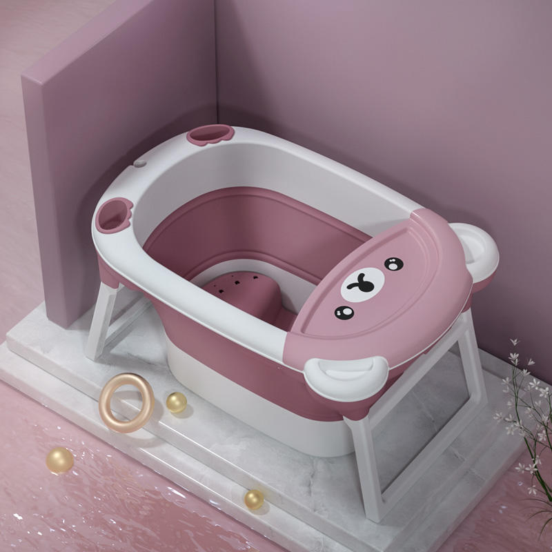 China Bañera plegable barata de la ducha del bebé Bañera grande Bañera ajustable Niños que disfrutan de la bañera del baño